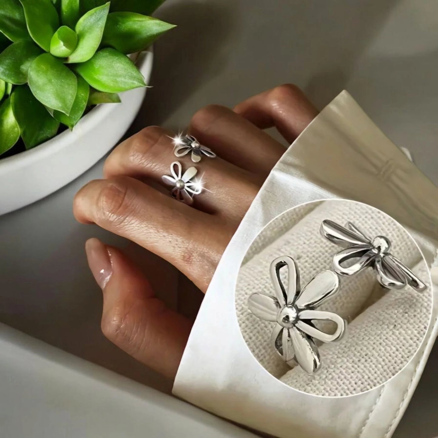 Bague FLEURS en argent MIA