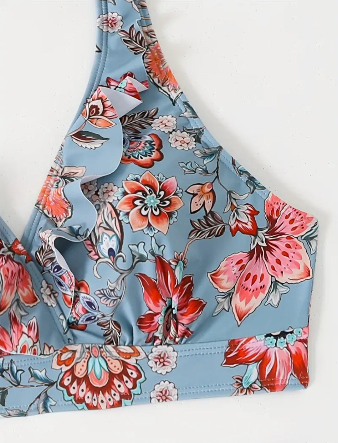 Maillot de bain fleuri PARADIS BLEU