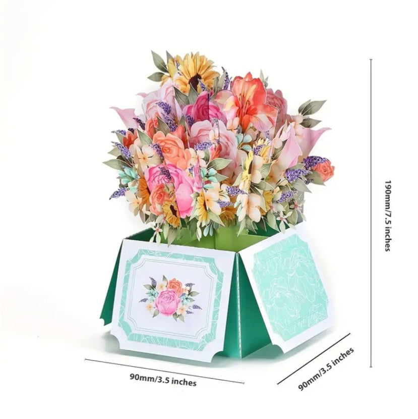 Carte bouquet de fleurs pop-up en 3D