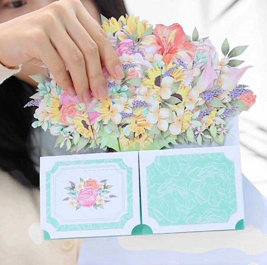 Carte bouquet de fleurs pop-up en 3D