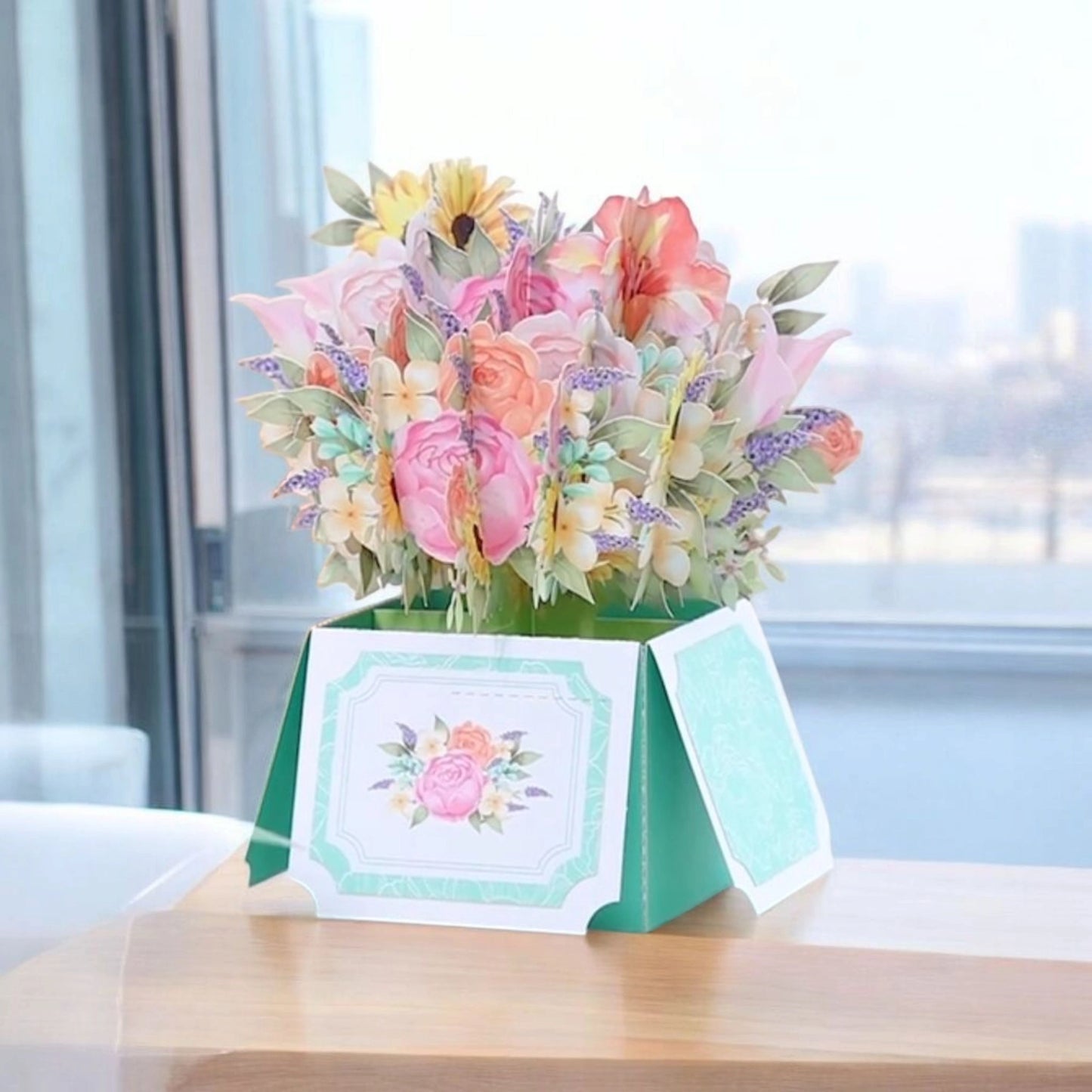 Carte bouquet de fleurs pop-up en 3D