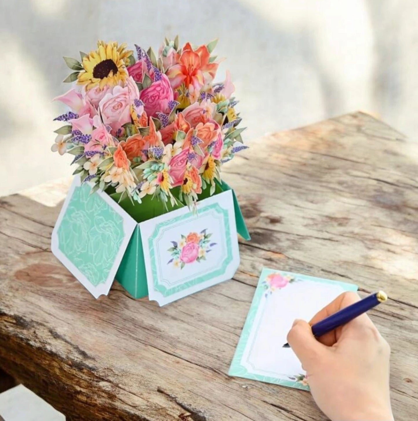 Carte bouquet de fleurs pop-up en 3D