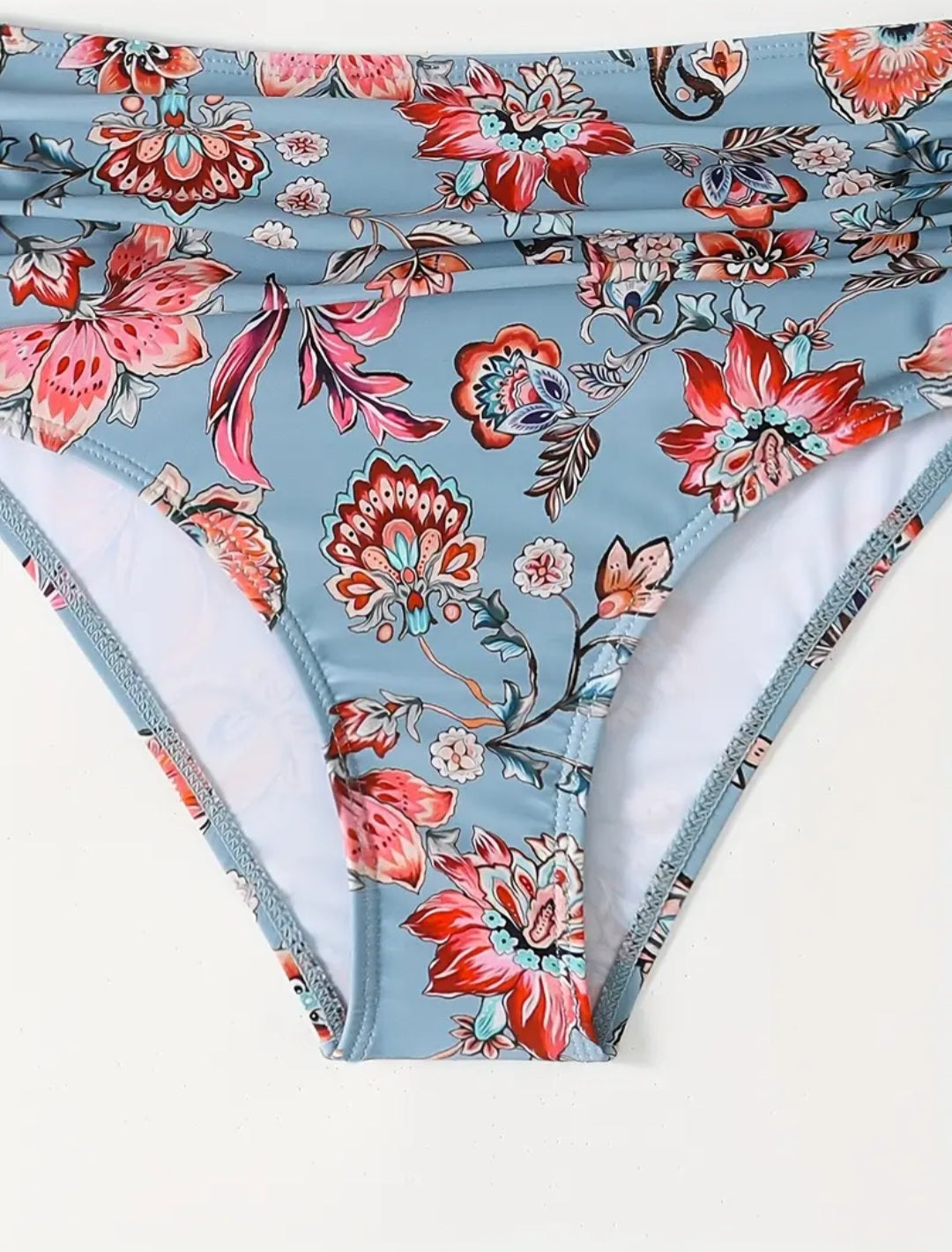 Maillot de bain fleuri PARADIS BLEU