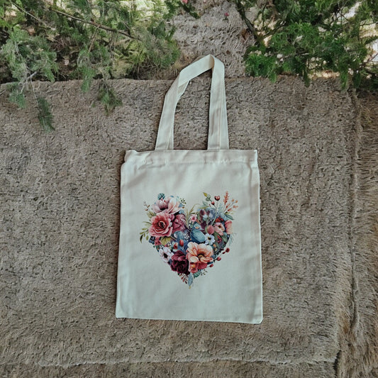 TOTE BAG CŒUR FLEURI