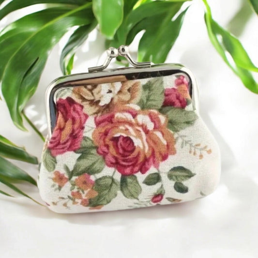 PORTE-MONNAIE VINTAGE BLANC FLEURI