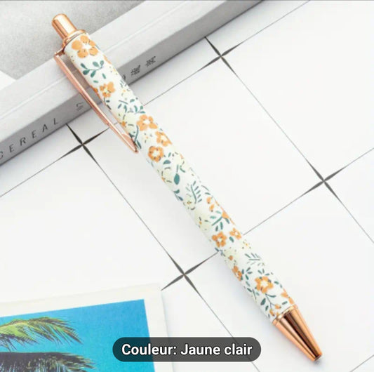 STYLO JAUNE CLAIR FLEURI