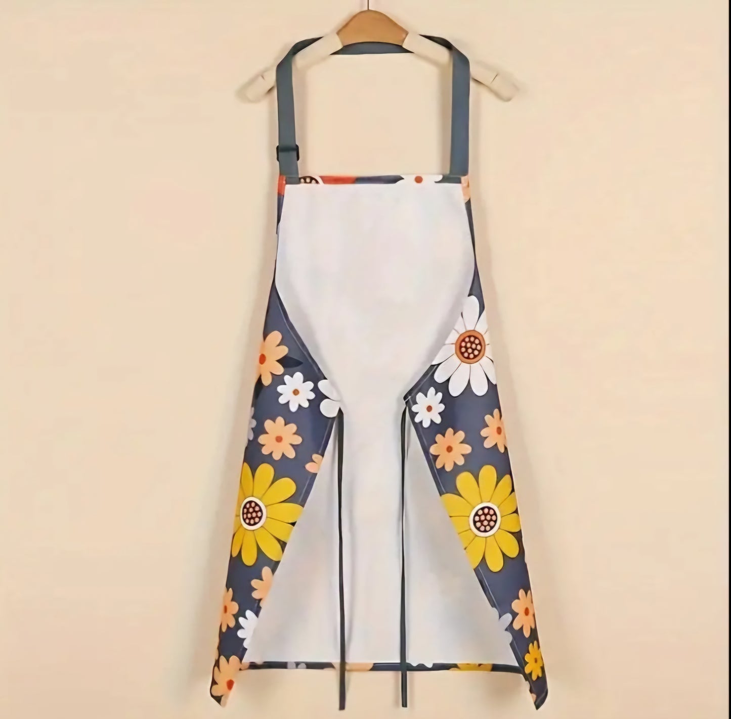 TABLIER DE JARDIN GRIS FONCÉ FLEURI