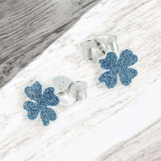 BOUCLES D'OREILLES EN ARGENT LUCKY BLEUES