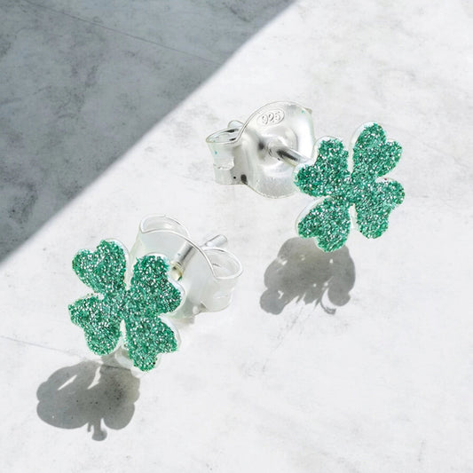 BOUCLES D'OREILLES EN ARGENT LUCKY VERTES