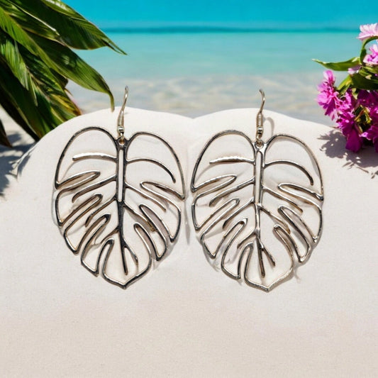 GRANDES BOUCLES D'OREILLES MONSTERA SHINY