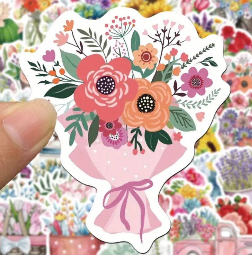 50 stickers FLEURS et BOUQUETS