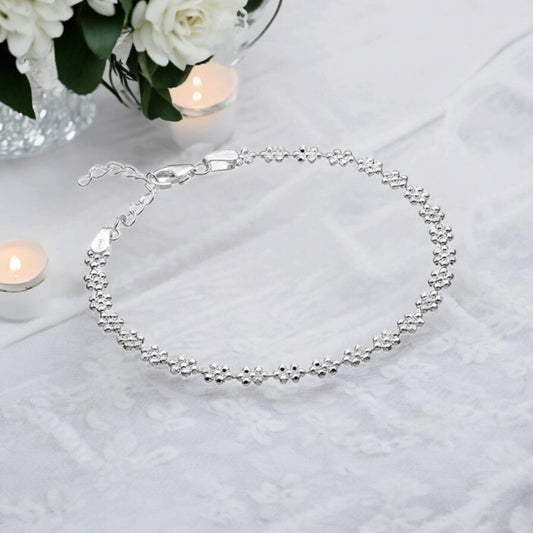 BRACELET FLEURS EN ARGENT CLOTILDE