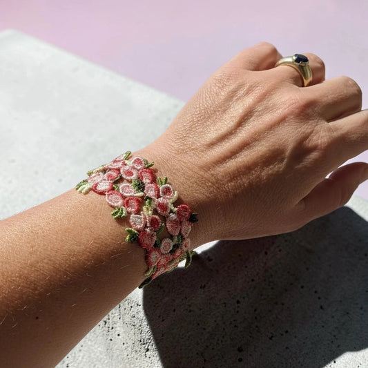 Ras du cou ou bracelet 2 rangs fleuri SANDRA