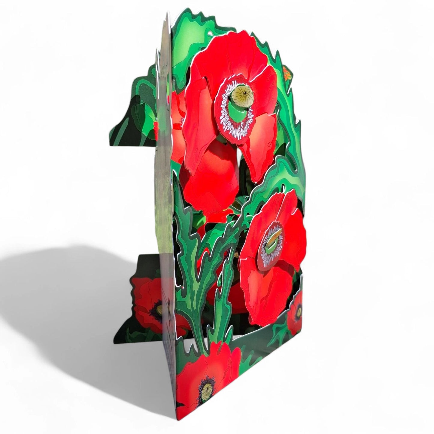 Carte de voeux originale bouquet de coquelicots en 3 dimensions