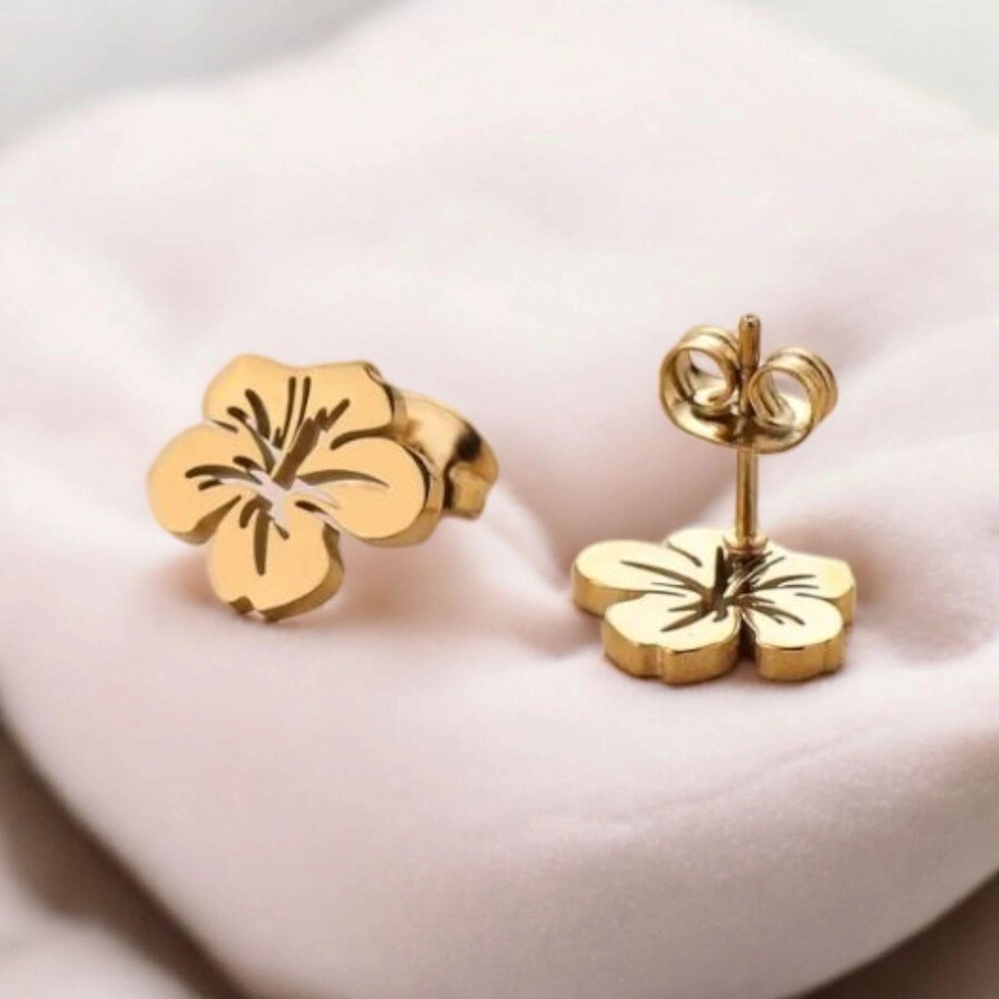 Boucles d'oreilles dorées HIBISCUS