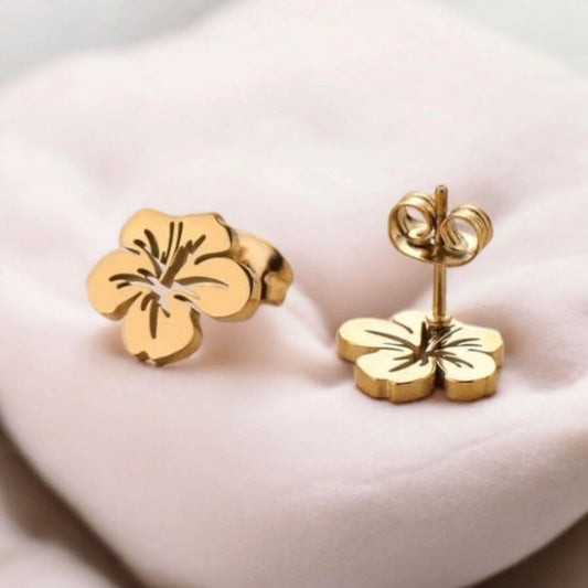 Boucles d'oreilles dorées HIBISCUS
