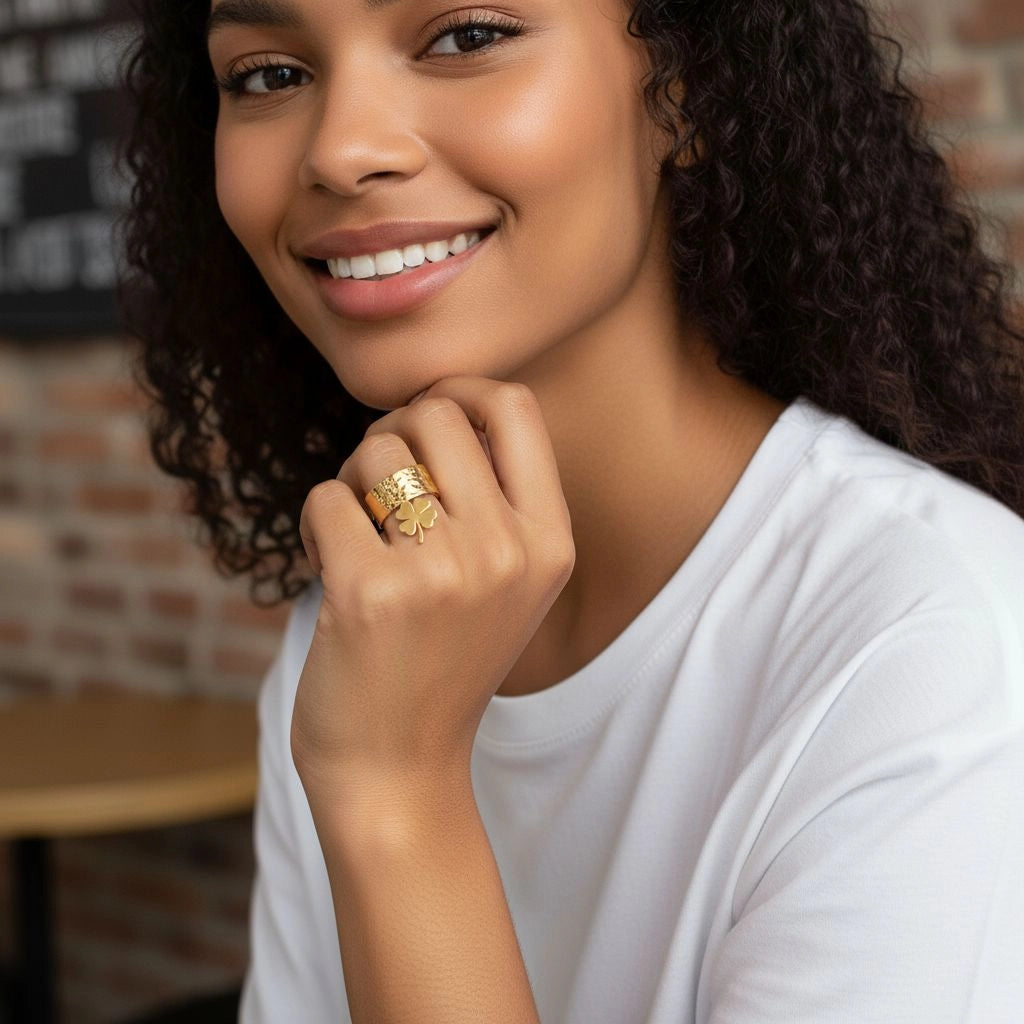 Bague breloque dorée VANINA