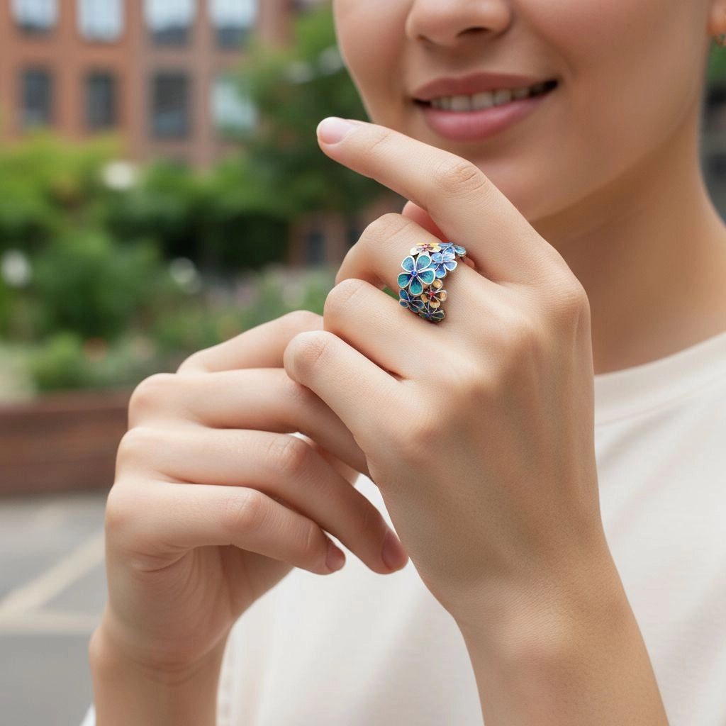 BAGUE FLEURS ET COULEURS DELPHINE