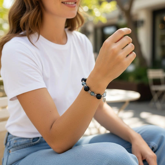 BRACELET GRAINES ET CŒUR ANGÉLIQUE