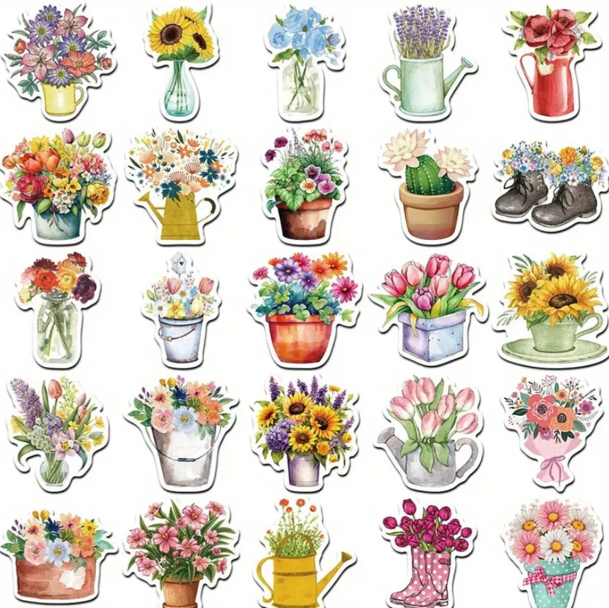 50 stickers FLEURS et BOUQUETS