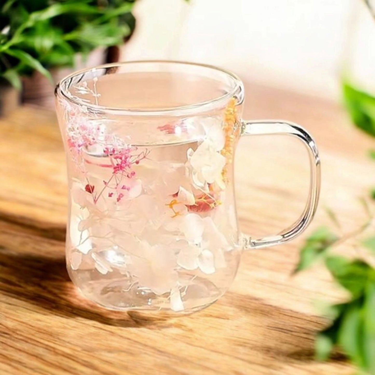 Tasse fleurs séchées incrustées