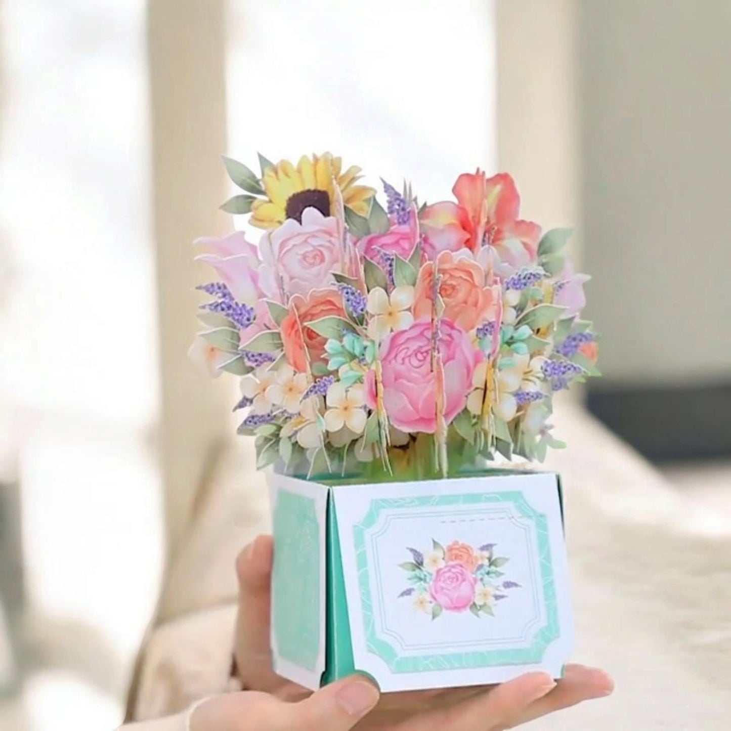 Carte bouquet de fleurs pop-up en 3D