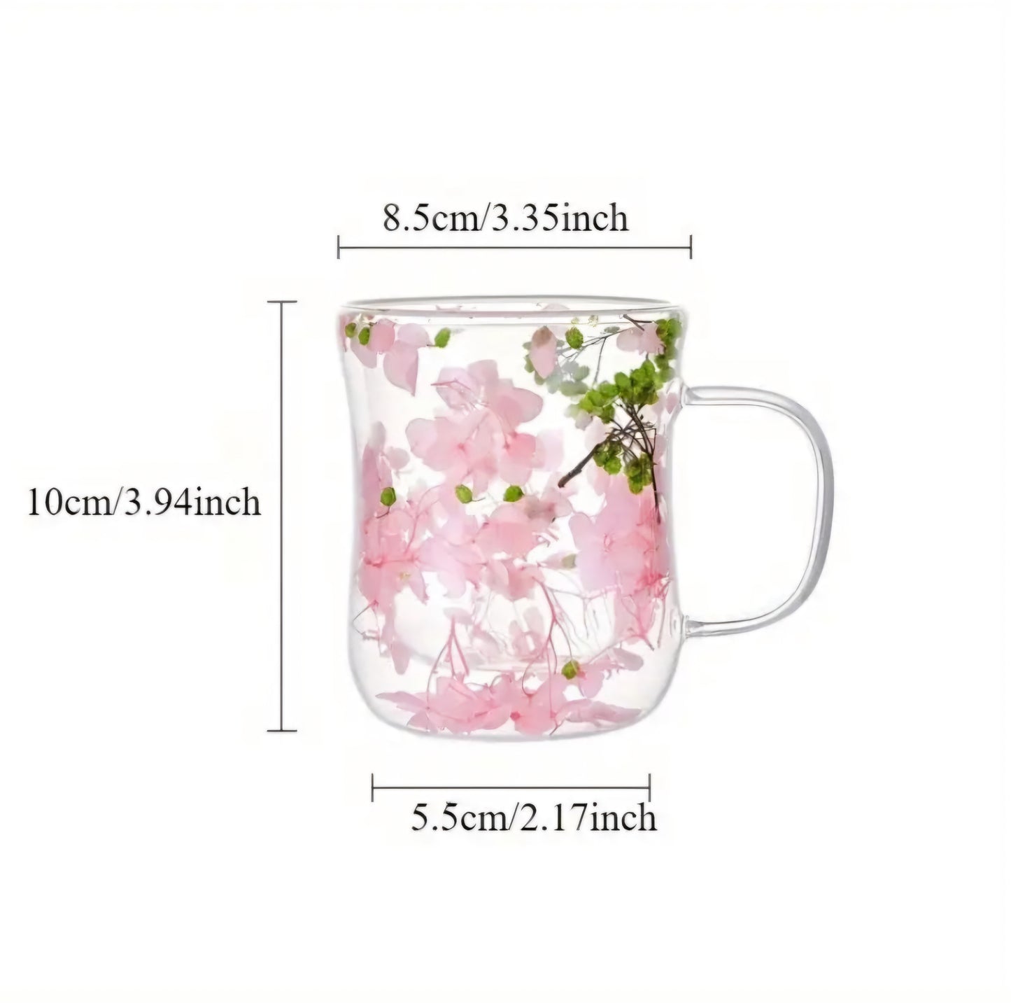 Tasse fleurs séchées incrustées